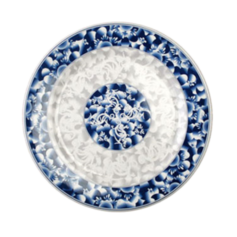 Thunder 15-1/2" Diameter X 1-1/4" Height, Round Plate, Lotus, Melamine, Dozen