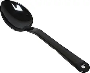 Thunder 11" X 2-7/8" X 1-3/4", Solid Serving Spoon, Black Color, Polycarbonate, One-Piece, Dozen