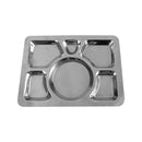 Thunder 11-3/8" x 15-3/8" x 1", 6-Compartment Tray, Stainless Steel, Each