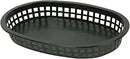Thunder 10-3/4" X 7" X 1-1/2", Oblong Fast Food Basket, Black Color, Polypropylene, Dozen