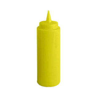 Thunder 8 Oz, 2" Diameter X 7" Height, Squeeze Bottle, Yellow Color, Polyethylene Bottle With Polypropylene Cap, Dozen