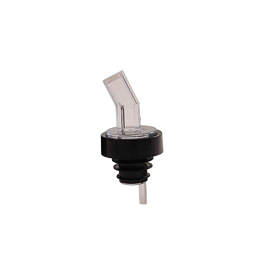 Thunder 3-1/5" X 1-3/8" X 1-3/8" Liquor Pourer With Build-In Screen, Clear Color, Acrylonitrile, Color Coded, Fits Standard 750 ML Liquor Bottle, Dozen