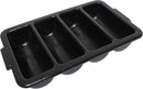 Thunder 22-1/2" X 13" X 4", Four Compartment Cutlery Box, Black Color, Polypropylene, Each