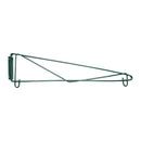 Thunder 24" x 2-4/7" x 7-1/8", Direct Wall Bracket, Single Shelf Support, Green Epoxy Coated Iron Wire, NSF, Each
