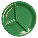 Thunder 10-1/4" Diameter X 1" Height, 3 Compartment Plate, Green Color, Melamine, Dozen