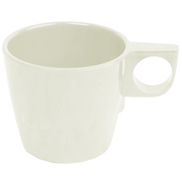 Thunder 7 Oz, 3-1/4" Diameter X 2-3/4" Height, Stacking Cup, Ivory Color, Melamine, Dozen