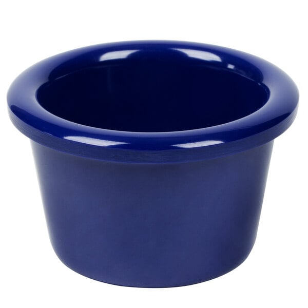 Thunder 1-1/2 Oz, 2-1/2" Diameter X 1-1/2" Height, Smooth Ramekin, Cobalt Blue Color, Melamine, Dozen