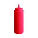 Thunder 8 Oz, 2" Diameter X 7" Height, Squeeze Bottle, Red Color, Polyethylene Bottle With Polypropylene Cap, Dozen