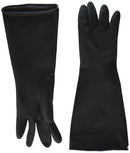 Winco 18" Natural Latex Rubber Unlined Gloves, Black, One Size Fits Most, Pair