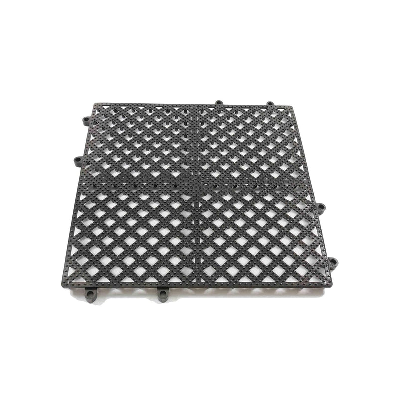 Thunder 12" x 12" Interlocking Bar Mat, Black Color, PolyVinyl Chloride, Phthalate Free, Dishwasher Safe, Durable, Easy to Assemble, Each