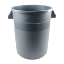 Thunder 32 Gallon, 21-5/8" Diameter X 27-3/8" Height, Round Trash Can, Gray Color, High-Density Polyethylene, Each
