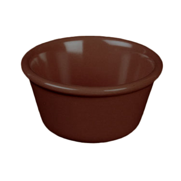 Thunder 3 Oz, 3-1/8" Diameter X 1-5/8" Height, Smooth Ramekin, Black Color, Melamine, Dozen