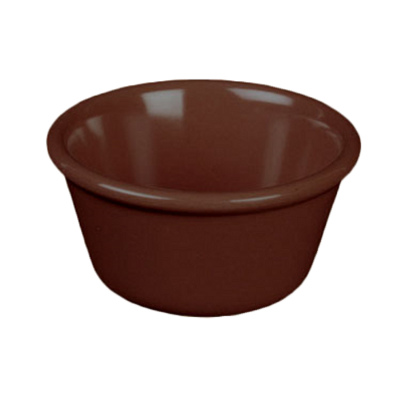 Thunder 3 Oz, 3-1/8" Diameter X 1-5/8" Height, Smooth Ramekin, Black Color, Melamine, Dozen