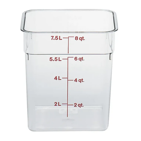 Cambro 22qt, Square Polycarbonate Food Storage Container, Clear, Each