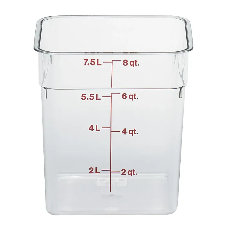 Cambro 22qt, Square Polycarbonate Food Storage Container, Clear, Each