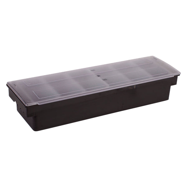 Winco 6 Compartment, Condiment Holder, Black Plastic Base, Each