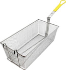 Thunder 17" x 8" x 5-3/4", Rectangular Fry Basket, Nickel Plated, with Under Cross-Support, Each