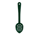 Thunder 11" X 2-7/8" X 1-3/4", Perforated Serving Spoon, Green Color, Polycarbonate, One-Piece, Dozen