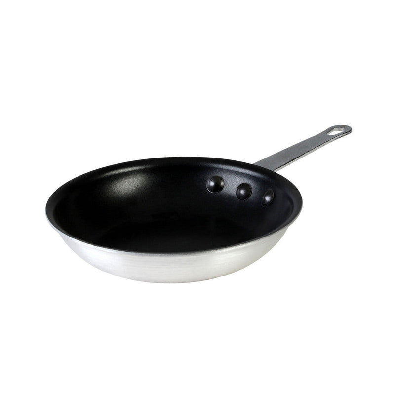 Thunder 12" Diameter x 2-1/8" Height, 9-7/8" Length x 1-1/8" Width Plated Iron Riveted Handle, Non-Stick Fry Pan, Aluminum, 3.5mm Thickness, with Regular 2 Layer Xylan Non-Stick Coating, Mirror-Finish, NSF, Each