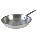 Thunder 10" Diameter x 2" Height, 7-3/8" Length x 7/8" Width Plated Iron Riveted Handle, Fry Pan, Aluminum, 3.5mm Thickness, with Brushed Aluminum interior, Mirror-Finish, NSF, Each