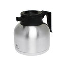 Thunder 1.9 Liter/64 oz, 6-1/2" Diameter x 6-7/8" Height with 2-3/4" Length x 1" Width Handle, Coffee Server, with Bru-Thru Lid, Stainless Steel Body, Polypropylene Spout, Base & Handle, Each