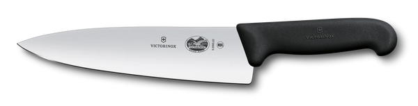 Victorinox 8" Blade, Straight Edge, Chef's Knife, Black Fibrox Pro, Each