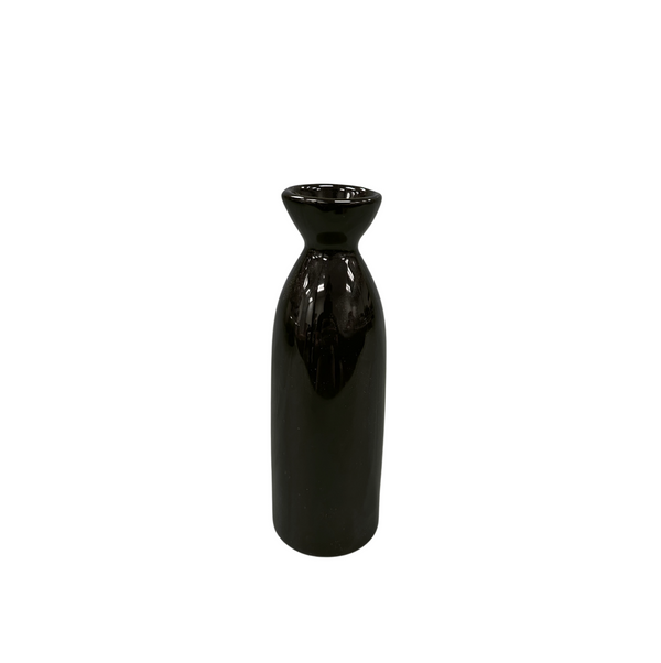 Kitchen Plus 9oz Ceramic Sake Bottle, Black, Case of 12