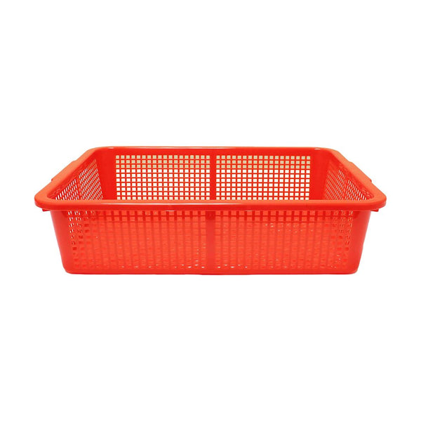 Thunder 19-3/4" x 15-1/2" x 4-5/8", Square Colander, Polypropylene-Durable, Comes in Assorted Red and Blue Colors, Stackable, Each