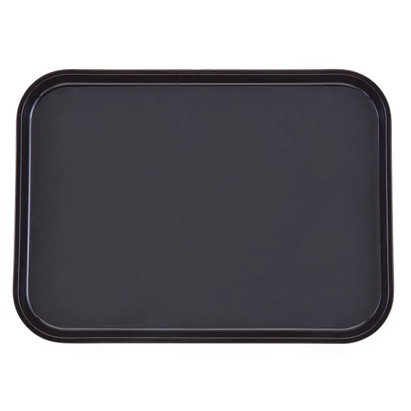 Cambro 14" Round Polytread Serving Tray, Black, Set of 12