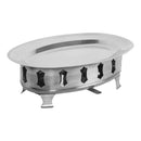 Thunder 14" x 9-3/8" Oval Fish Platter Set with control Lever Handle (Platter & Base), Stainless Steel, Each