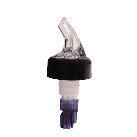 Thunder 1-1/8 Oz, Measured Liquor Pourer With Purple Tail And Black Collar, Acrylonitrile, Color Coded, Fits Standard 750 ML Liqour Bottle, Dozen