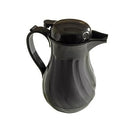 Thunder 64 Oz/1.9 Liter, Swirl Double Wall Insulated Beverage Server, Black Color, Acrylonitrile Styrene, Double Wall Construction, Each