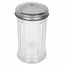 Thunder 12 oz, 3" Diameter x 5-1/2" Height, Sugar/Cheese Dispenser, Glass Body with Stainless Steel Single Hole Cap, Dozen