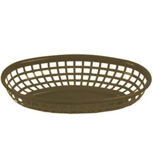 Thunder 9-3/8" X 5-5/8" X 1-7/8", Oval Fast Food Basket, Brown Color, Polypropylene, Dozen