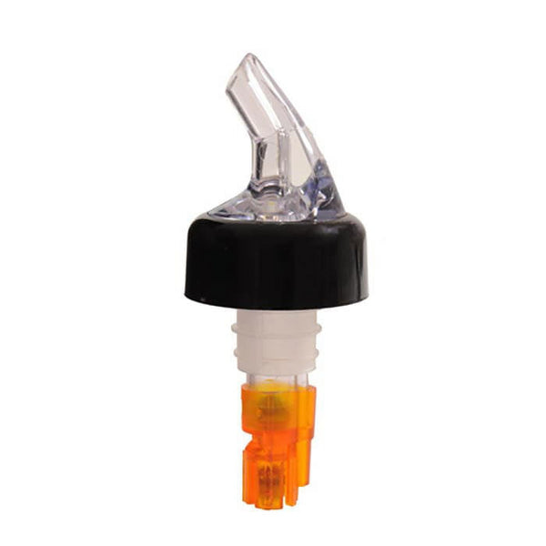 Thunder 1/2 Oz, Measured Liquor Pourer With Orange Tail & Black Collar, Acrylonitrile, Color Coded, Fits Standard 750 ML Liqour Bottle, Dozen