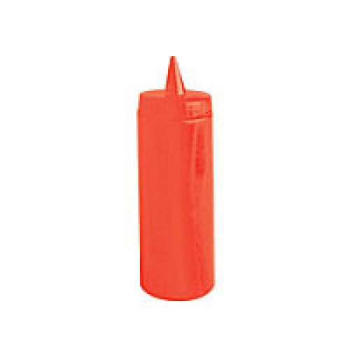 Thunder 16 oz, 2-3/4" Diameter X 7-5/8" Height, Wide-Mouth Squeeze Bottle, Red Color, Polyethylene Bottle With Polypropylene Cap, Pack of 6