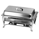 Thunder 8 Qt, 22-5/8" X 14-7/8" X 12-3/4" Full Size Chafer With Foldable Frame (2 Clip Holder Included), Stainless Steel, Each