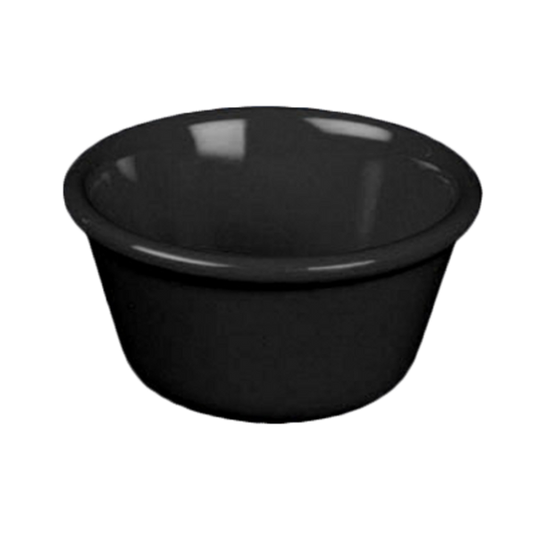 Thunder 2-1/2 Oz, 2-7/8" Diameter X 1-3/8" Height, Smooth Ramekin, Black Color, Melamine, Dozen