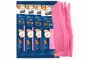 Myungjin Pink Dishwashing Rubber Gloves, Extra Large, Pair of 10