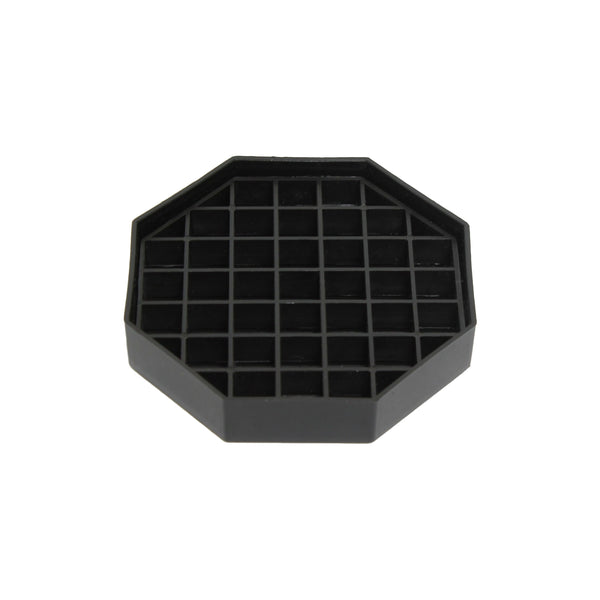 Thunder 4-1/7" X 4-1/7" X 5/7" Hexagon Shape Drip Tray, Polypropylene, Black Color, Pack of 4