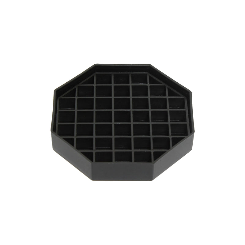 Thunder 4-1/7" X 4-1/7" X 5/7" Hexagon Shape Drip Tray, Polypropylene, Black Color, Pack of 4