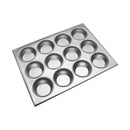 Thunder 3-1/3 oz each cup, 12 Cup Muffin Pan, Aluminum, Oven Safe, Each
