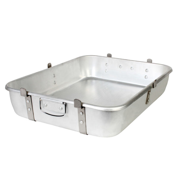 Thunder 18" x 24" x 4-1/2", Double Roaster with Dual Straps, Aluminum, 2.2mm Thickness, 12 Gauge, Each
