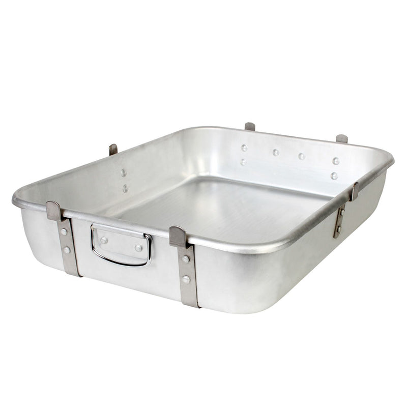 Thunder 18" x 24" x 4-1/2", Double Roaster with Dual Straps, Aluminum, 2.2mm Thickness, 12 Gauge, Each