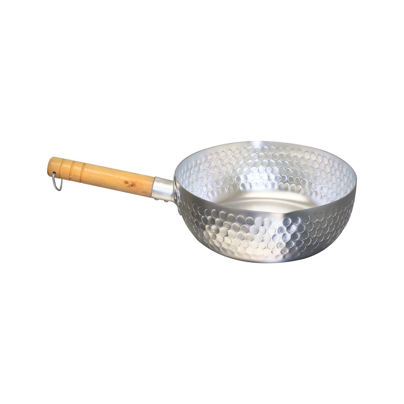 Thunder 7-1/8" Diameter x 2-5/8" Height, Snow Flat Pan, Aluminum Body with 5" Wooden Handle, NSF, Each