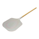 Thunder 35" Overall Length, 14" x 12", Aluminum Blade Pizza Peel with 22" Length x 1-1/8" Diameter Wooden Handle, Each