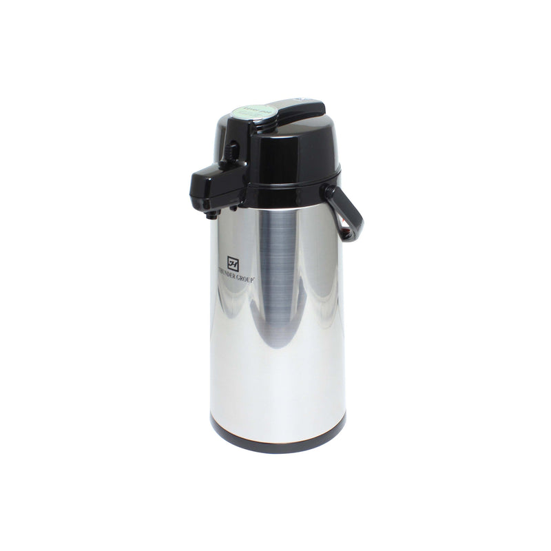 Thunder 3.0 Liter/101 oz, Push Button AirPot, Stainless Steel Exterior with Stainless Steel 18/8, 304 Material Interior, Polypropylene Cap, Handle, Each