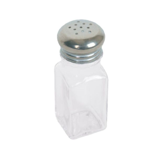 Thunder 2 Oz, 1-4/7" Diameter X 4" Height, Square Shaker, Rectangle Glass Body With Stainless Steel Mushroom Cap, Dozen