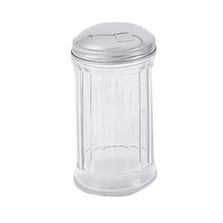Thunder 12 oz, 3" Diameter x 5-1/2" Height, Sugar/Cheese Dispenser, Glass Body with Stainless Steel Flip Cap, Dozen