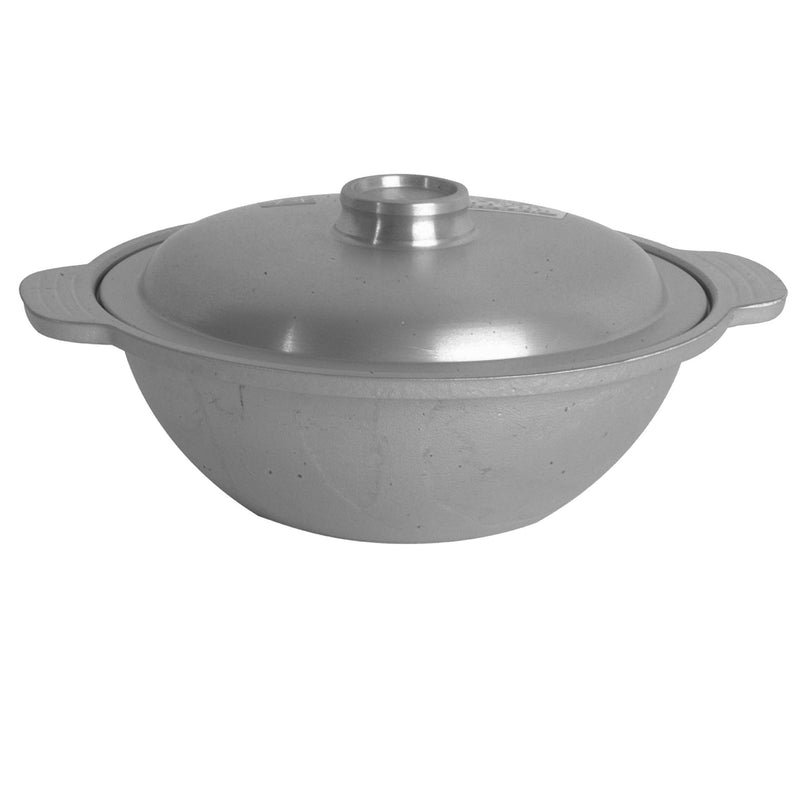 Thunder 6" Diameter x 2-3/8" Deep, 3/4" Handle, Lid: 6-7/8" Diameter x 1-1/4" thickness, Aluminum Sam Bai Wok with Lid, Each